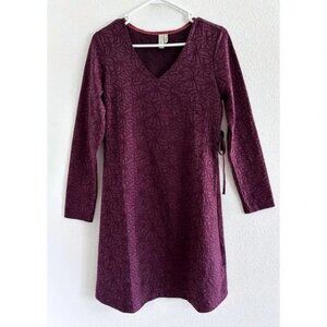 Sahalie Dress Womens Medium Purple Wrap Babydoll Floral Preppy Travel‎ Stretch